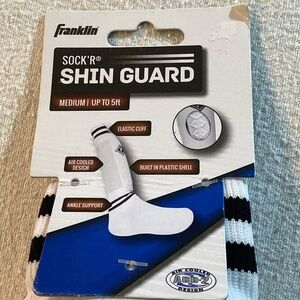 Franklin Black and White Athletic Socks with Shin Guard